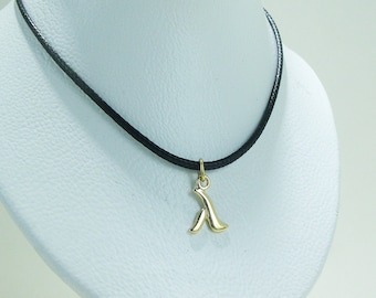 Lambda Anhänger 14K Vergoldet