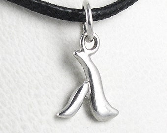Lambda Charm Pendant-Sterling Silver