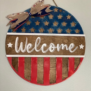 American Flag Welcome hanger