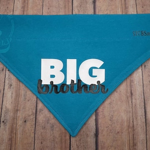 Big Brother/Big Sister bandana. Over-the-collar dog bandana. See Little Sister/Little Brother listing for a matching pair.
