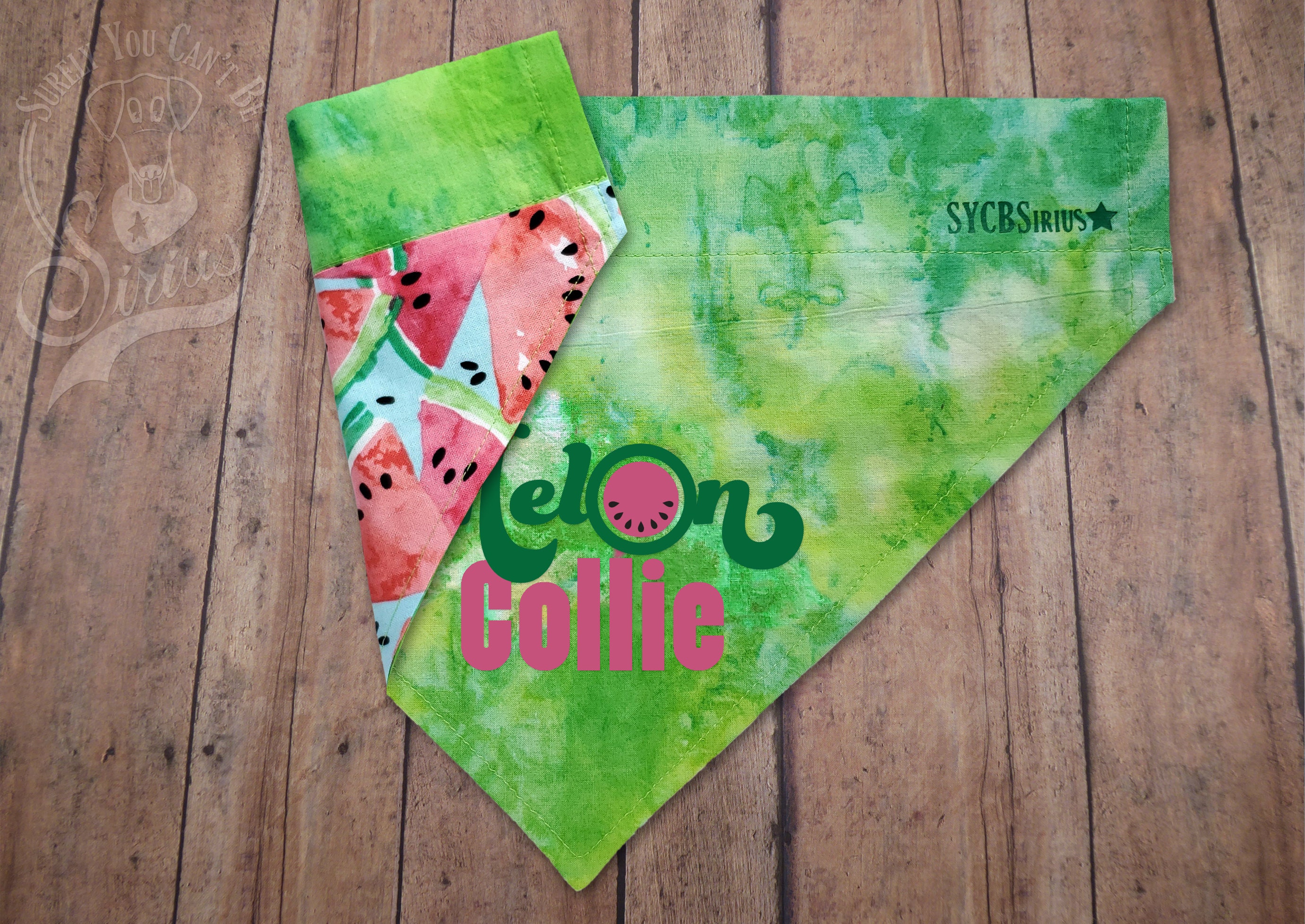Melon Collie. Reversible woven cotton overthecollar dog Etsy