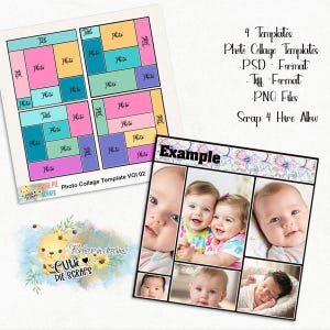 Digital Scrapbook | Photo Collage Templates | Layered PSD, TIFF & PNG Files | Digital Scrapbook Layouts | Family Pictures | Vol-01