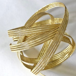 Flat elastic in metallic GOLD Lurex 7.5mm wide, sold by the meter