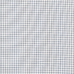 Oilcloth in shiny coated cotton, bluish-grey gingham check tablecloth, sold cut in multiples of 10cm (X142cm)
