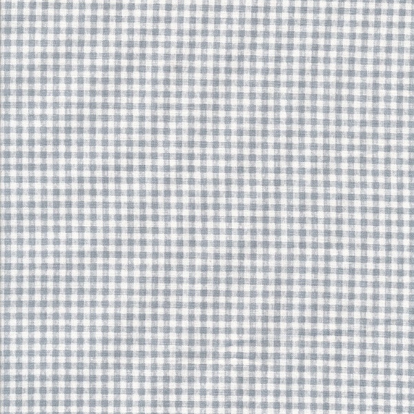 Oilcloth in shiny coated cotton, bluish-grey gingham check tablecloth, sold cut in multiples of 10cm (X142cm)