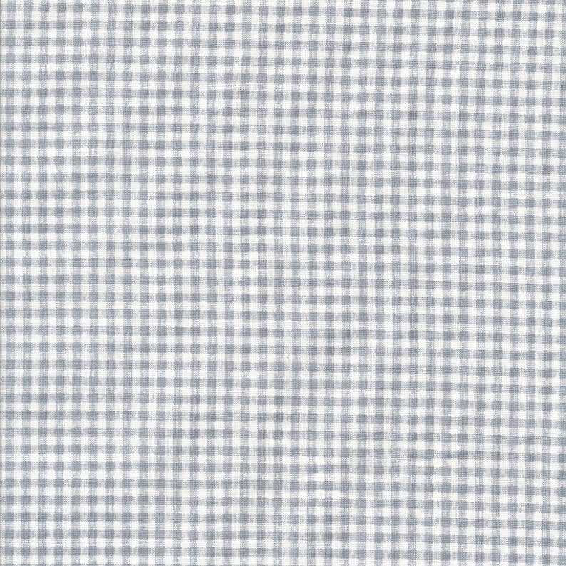 Oilcloth in shiny coated cotton, bluish-grey gingham check tablecloth, sold cut in multiples of 10cm X142cm image 1