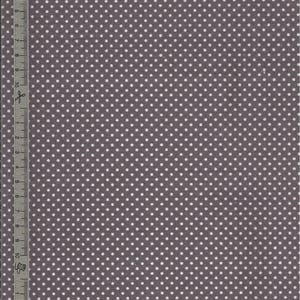 Cotton oilcloth at home, mauve cotton coated fabric with white polka dot pattern, sold by the cut in multiples of 10cm