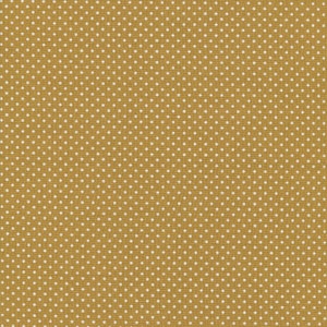 Mustard ocher yellow oilcloth in shiny coated cotton with small polka dots for tablecloth creation, sold in multiples of 10cm