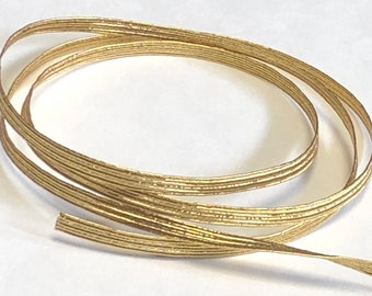 Flat elastic in metallic GOLD Lurex 4.5mm sold by the meter