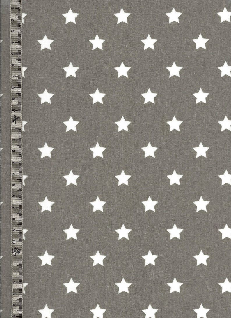 Toile cirée grise motif étoiles blanche pour travaux fait main vendu par multiple de 10 cm image 1