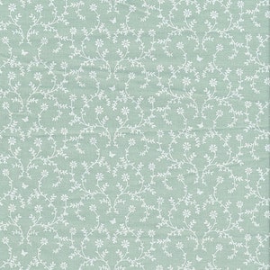 Peut inclure: Motif floral blanc et papillons sur fond vert clair. Ce motif sans couture présente un design délicat et vintage, idéal pour le tissu ou le papier peint.