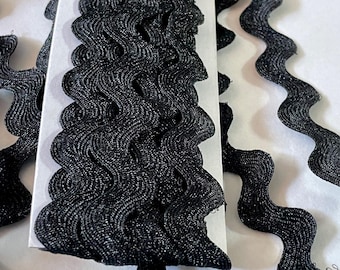 Black Lurex Serpentine, 24mm wide in total, sold in multiples