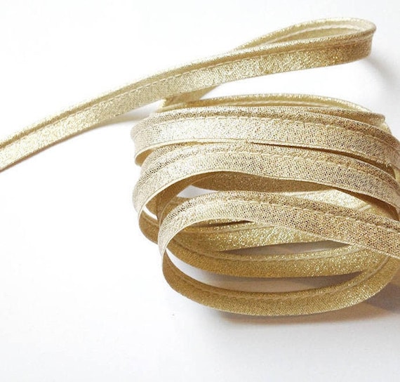 Piping Protruding Lamé in Light Gold Lurex GOLD, Gold Metallic 10mm Wide 2 Mm  Ø, Sold per Meter 