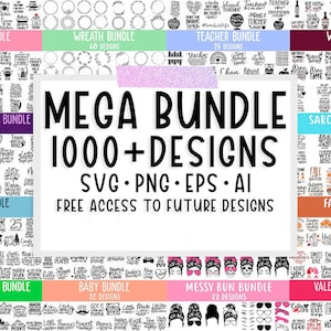 Mega SVG Bundle, T Shirt Designs SVG, Fichiers Svg pour Cricut, Silhouette Cut Files, Clipart, Svg pour chemises, Fleur svg, Cricut, Silhouette