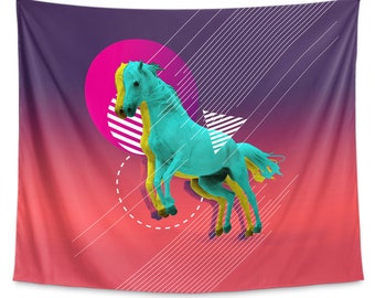 Neon Equus Tapestry