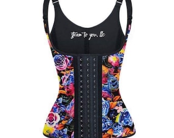 花柄プリントダブルストラップスチールボーンラテックスベストコルセットコロンビア品質スチールプロセーフティランバーファジャ