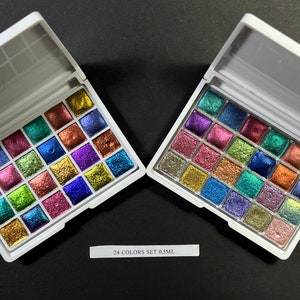 24 handgefertigte Super Shifter Chrome ColorShift-Aquarellfarben-Probesets zum Farbwechsel, 2 Bestseller-Sets in einem Reiseetui mit 24 Farben Bild 7