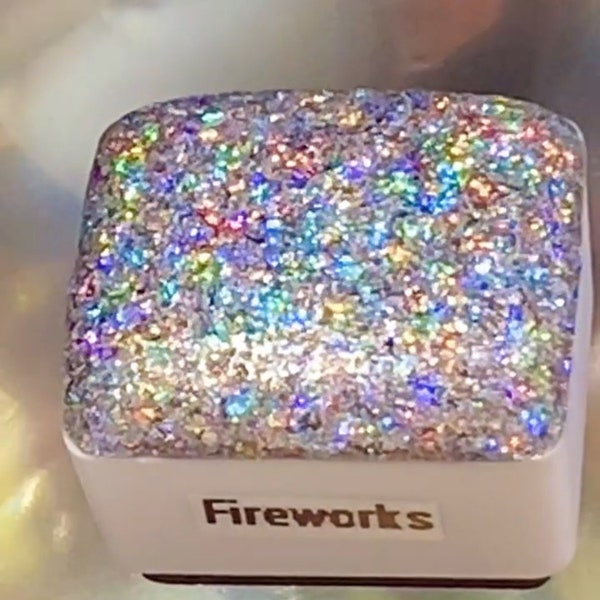 Fireworks is an EXPLOSION of Extreme Holographic Flake Handmade Artisan Watercolor Paint, Holo Metallic Shimmer Sparkle color explosion