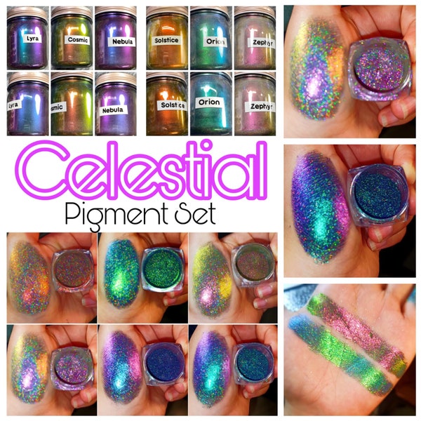 Pigments de la série céleste - Peinture holographique Supershifter Chrome Colorshift aquarelle PIGMENTS Prismatic Hypershift caméléon