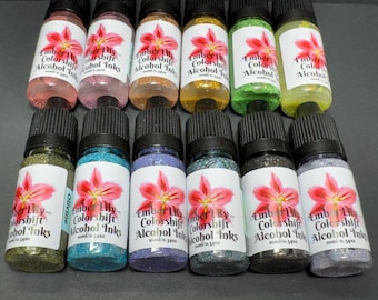 Holographic Alcohol Ink Set: GEMS Vivid Resin Art Inks
