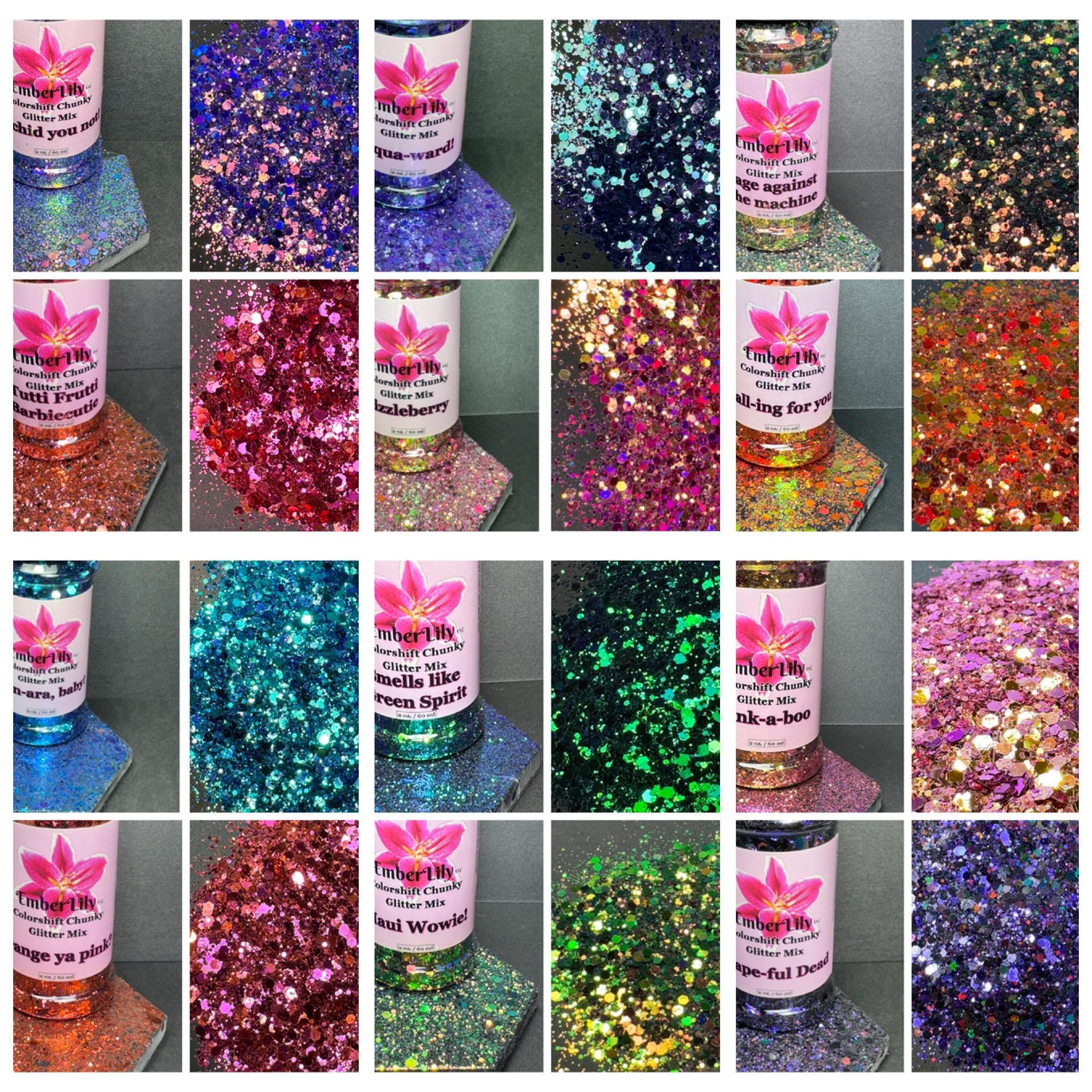 Colorshift Glitter Collection Shimmer, Shine & Shift! 12 different Hypershift Chameleon Chunky Mixed Colorshift Glitter Mesmerizing Mermaid