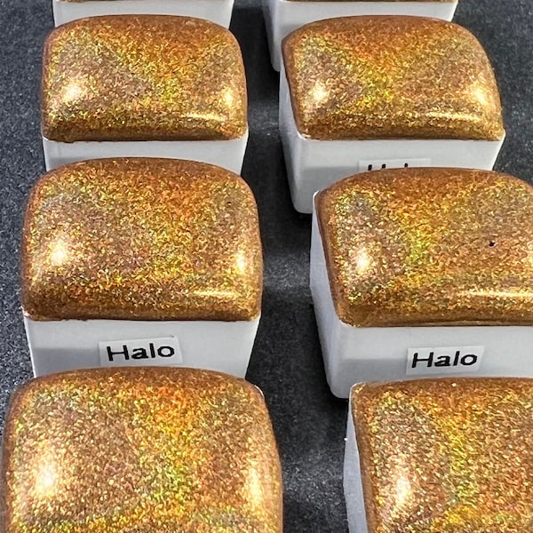 Halo an Extreme Gold Holographic watercolor for a  gold holographic paint explosion of color