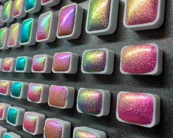 Ethereal Moonlight Colorshift Watercolor Set: Tropical Prismatic Colorshift Handmade Paints