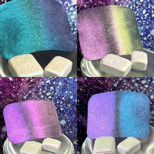 Northern Lights series of 4 colorshift white chameleon watercolor paints metallic shimmer sparkle