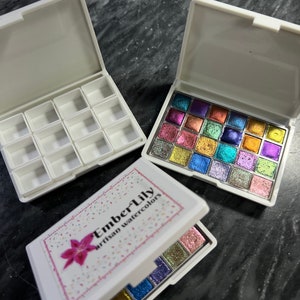 24 handgefertigte Super Shifter Chrome ColorShift-Aquarellfarben-Probesets zum Farbwechsel, 2 Bestseller-Sets in einem Reiseetui mit 24 Farben Bild 9