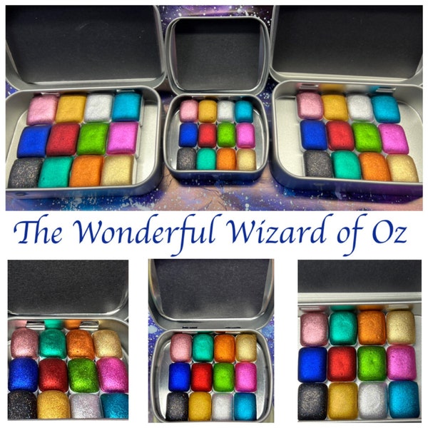 The Wonderful Wizard of Oz series of High Intensity Chrome and Chrome Holo Watercolors, 12 Handmade Super Chrome Vivid and Chrome Holo Color