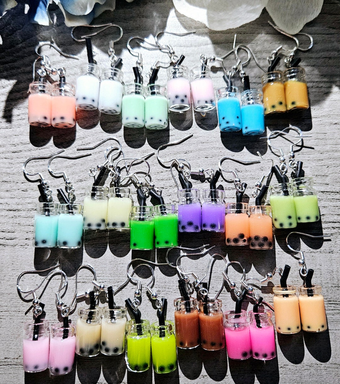 Boba Milk Tea earrings • Flavors• Cute • Fun • Kawaii