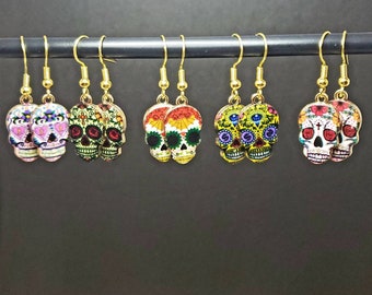 Sugar Skull earrings | Halloween Earrings | Day of the dead | Scary