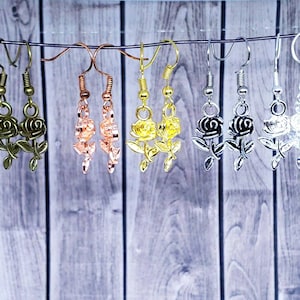 Rose Charm Earrings/ flowers / Jewelry
