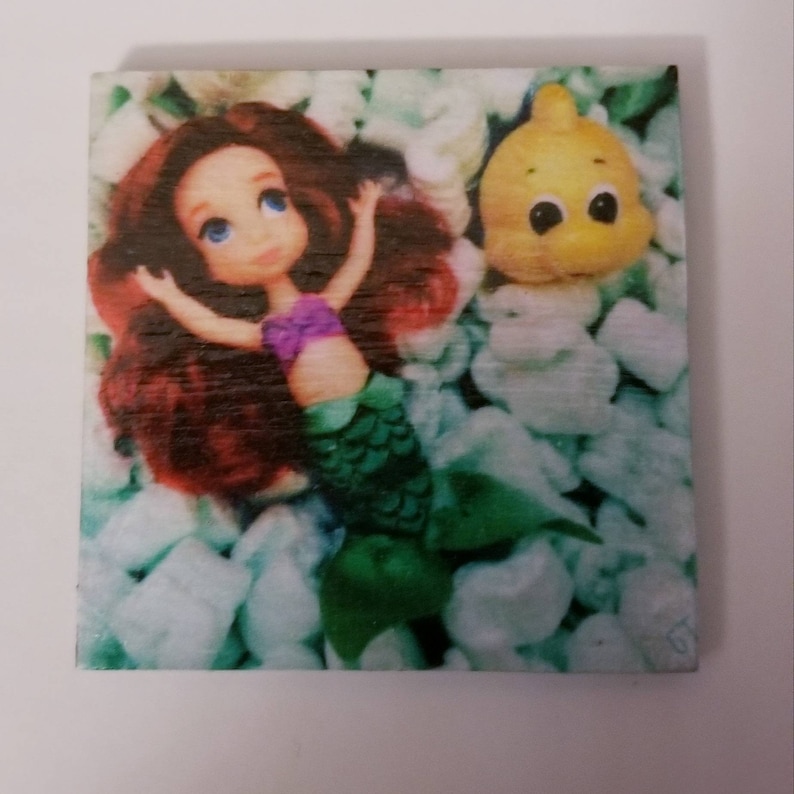 Handmade Magnets set of 4 Little Mermaid Toy inspired scenes 2\u00d72
