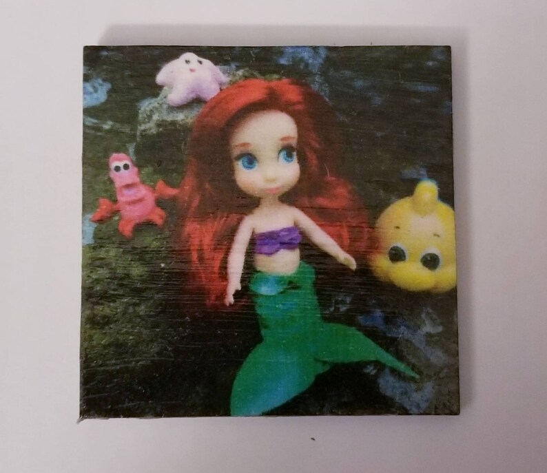 Handmade Magnets set of 4 Little Mermaid Toy inspired scenes 2\u00d72
