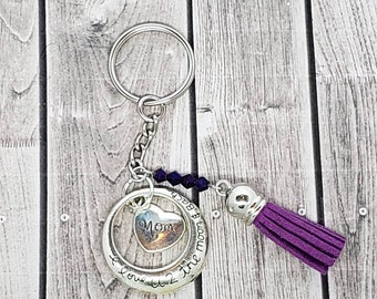 To the moon and back and Mom charm keychain • Mother's day • Gift for Mom