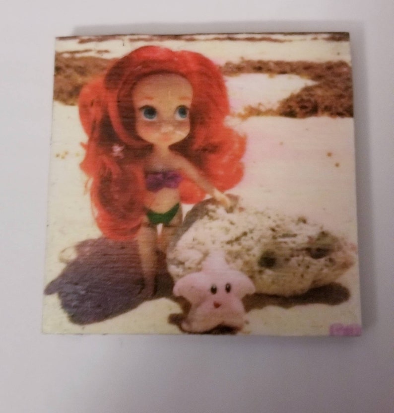 Handmade Magnets set of 4 Little Mermaid Toy inspired scenes 2\u00d72