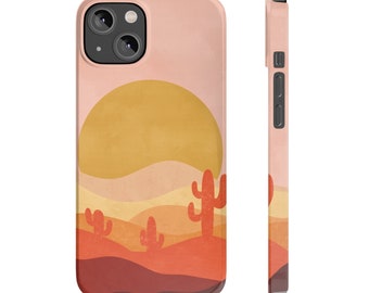 Vinilo o funda para iPhone Puesta de sol de otoño en el desierto