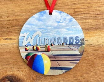 Handmade Christmas Ornament Wildwood Beach balls