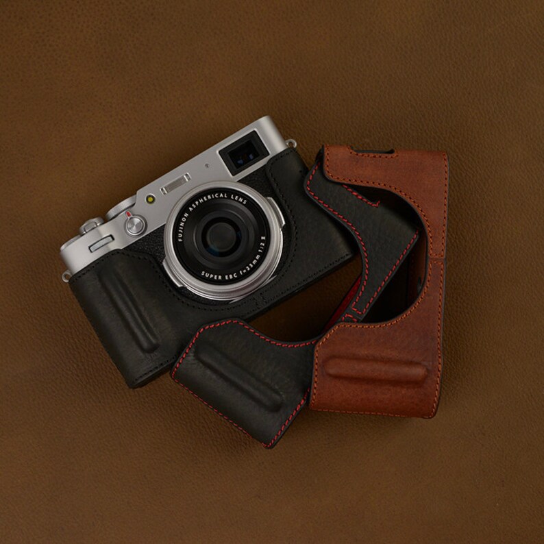 Fujifilm fuji X100V Handmade Half Case Cowhide leather insert Etsy