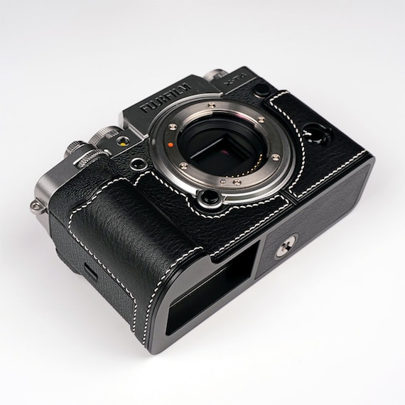Premium Edition Fujifilm fuji XT4 Handmade Half Case Cowhide leather Camera insert bag Protector Holster sleeve Lens cap SD & battery access