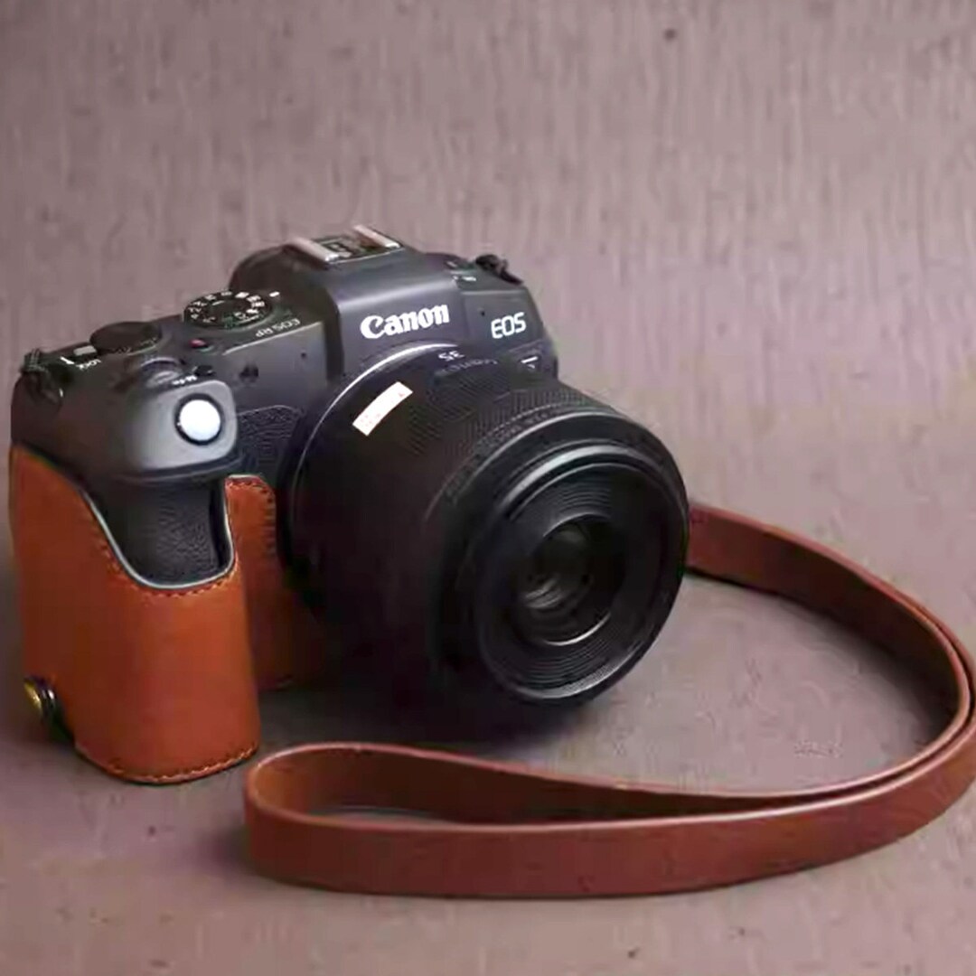 Canon EOS RP R Handmade Half Case Genuine Italian Leather Insert Camera