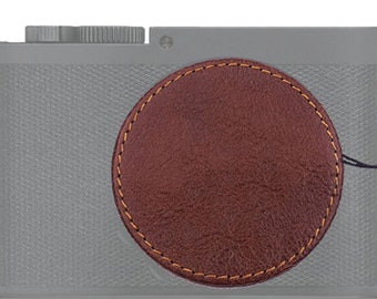 Designed for Leica Q Q2 Q3 Tighten Lens Cap Handmade Cowhide leather  ** Lens cap only !!! camera Case not included** **