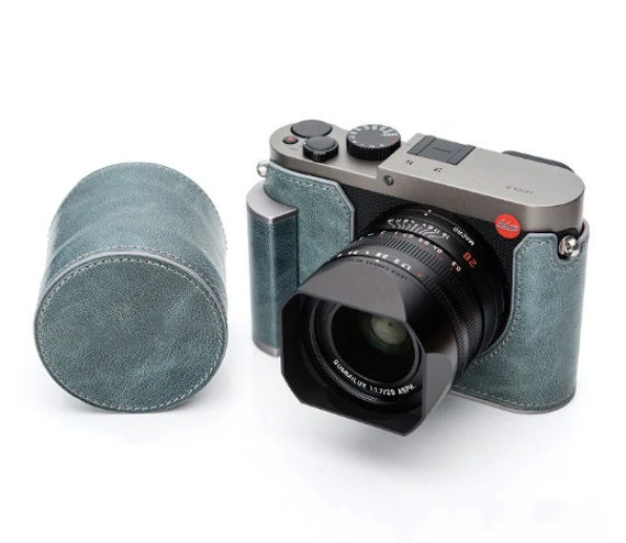 Premium Edition Leica Q TYP 116 QP Q2 TYP4889 Ostrich skin Cowhide Handmade Cowhide handGrip leather Half Case Holster sleeve Camera bag
