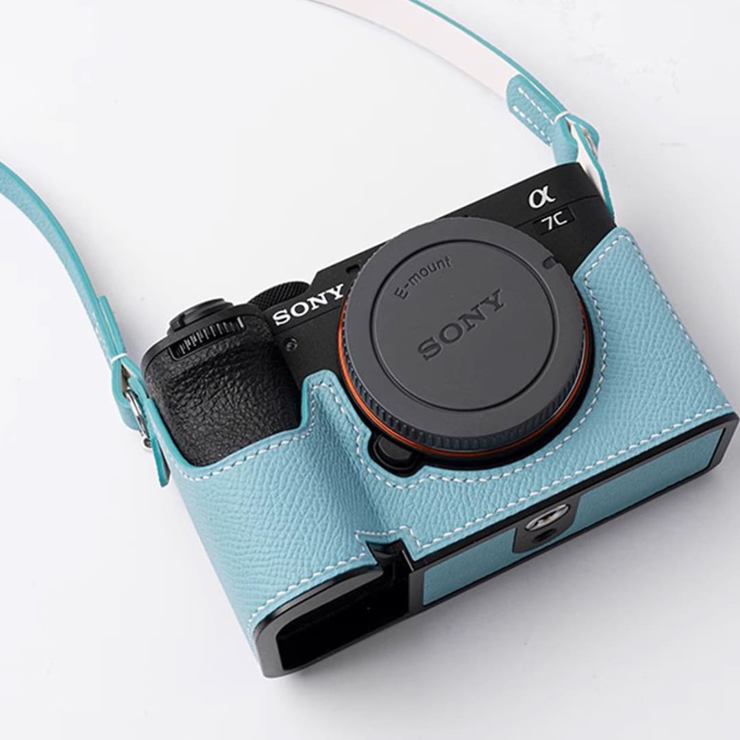 Premium Edition Sony A7CII A7C2 A7CR Handmade Half Case Cowhide Leather