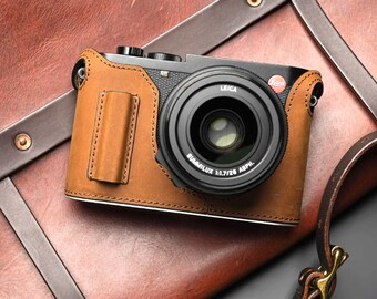 MS Edition leica Q3 Handmade Half Case Cowhide leather insert Camera bag Protector Holster sleeve handGrip Made TO Order