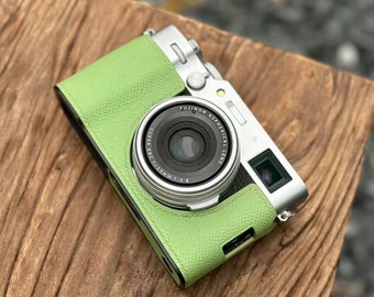 Premium Edition Fujifilm fuji X100VI X100V I Mezza custodia realizzata a mano in pelle Borsa per fotocamera Protezione Custodia per fondina Copriobiettivo SD e accesso alla batteria