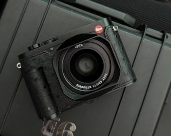Edición Premium Leica Q3 Cuero de vaca Hecho a mano Cuero de vaca HandGrip Media caja Funda Funda Bolsa para cámara Protector handGrip Acceso a batería SD