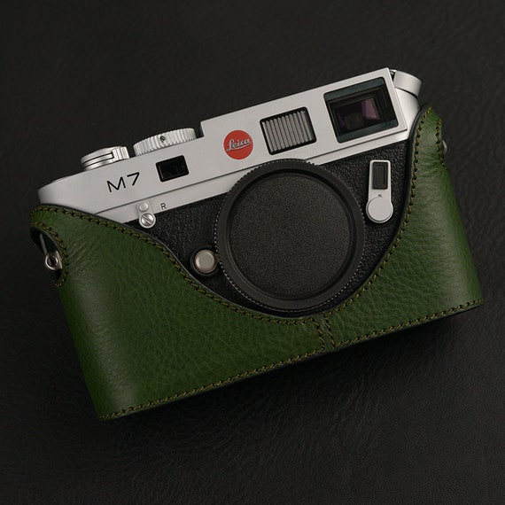 Leica M6 M7  Handmade Hand Stitching Italian Cowhide leather Half Case insert Camera bag Protector Made TO Order battery access