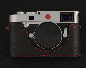 LEICA M10 M10M M10P M10R handmade half case leather Camera bag SD Battery access pouch handgrip holster sleeve Tripod mount magnetic closure